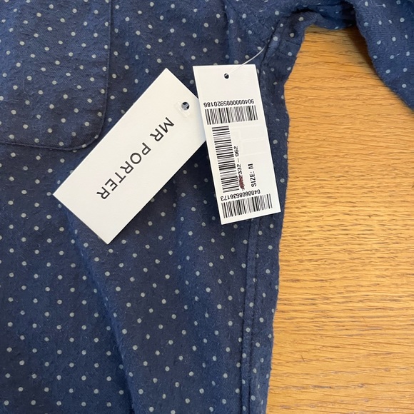 Engineered Garments men’s Navy Polka dot Flannel Button up shirt size M - Picture 6 of 6